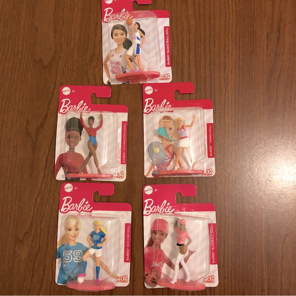 Set Of 5 New 2021 Barbie Micro Collection Sports Dolls